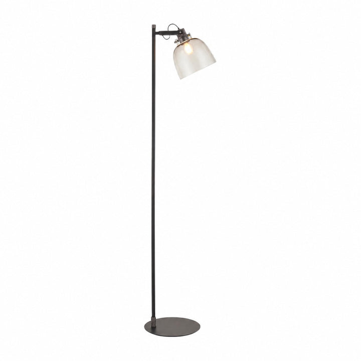 Readium Industrial Floor Lamp - Adjustable Glass Head Metal Base for Living Room and Bedroom
