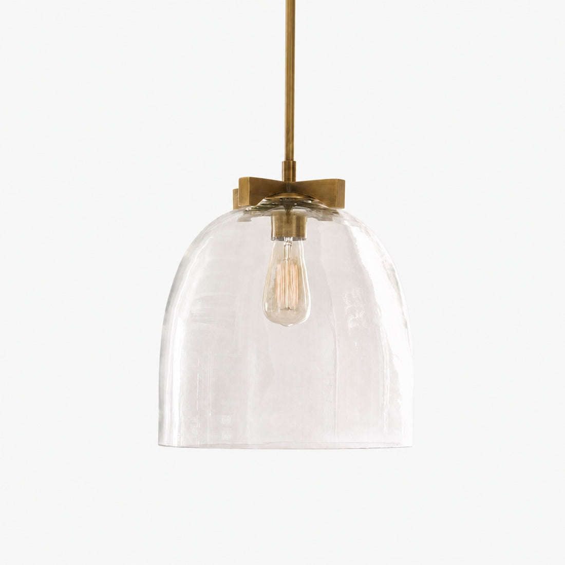 Auria Metal Brass Pendant Lighting - Vintage Finish with Glass Shade