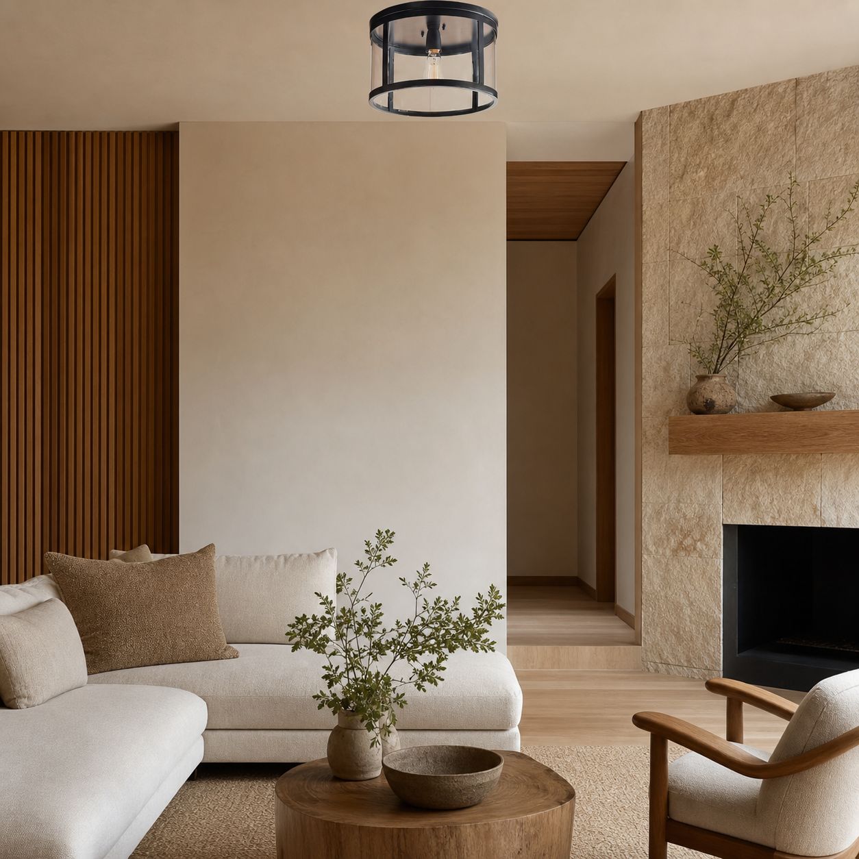 Ferrix Minimalistisch Iron Flush Mount Ceiling Light - Modern Outdoor Glass Ceiling Lamp