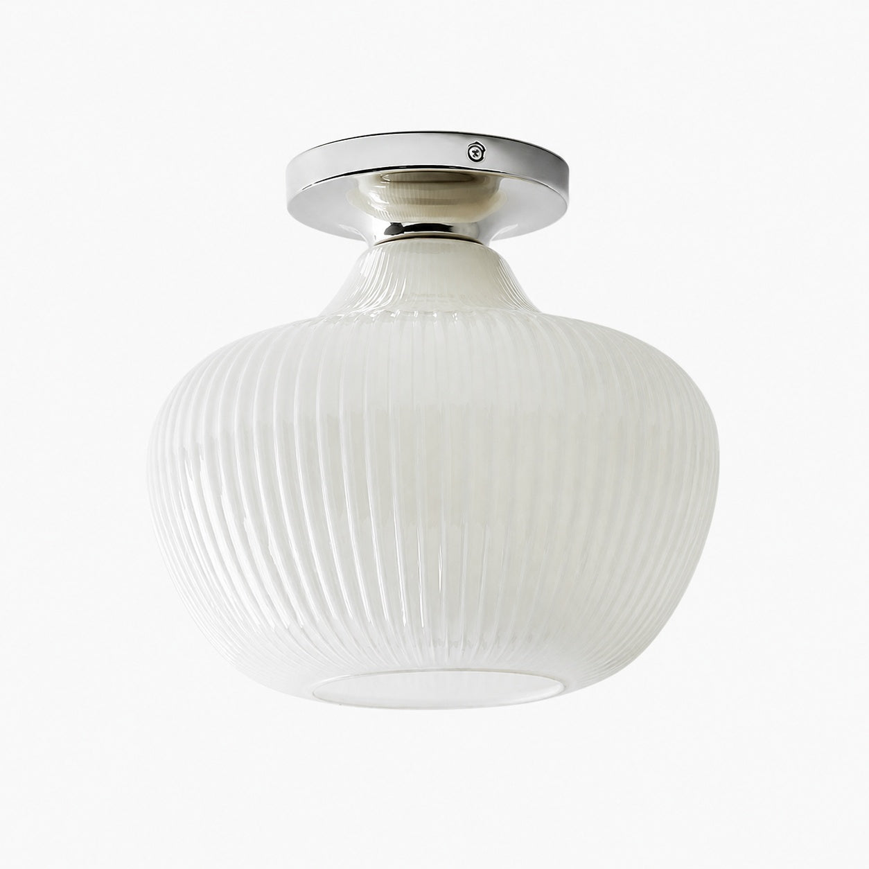 Rivrona Glass Flush Mount Ceiling Light - Modern Champagne Globe Design