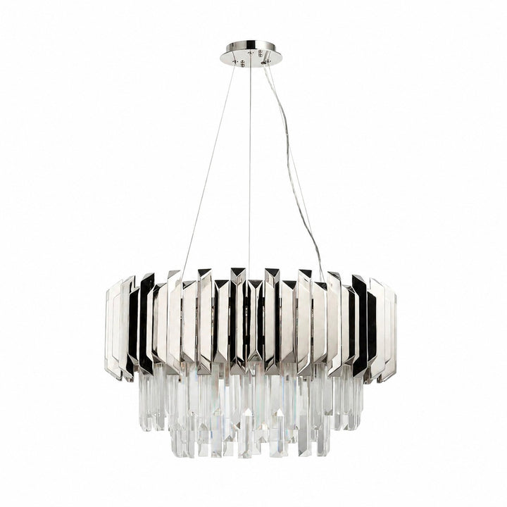 Virelia Contemporary Crystal Pendant Light – Layered Crystal Shade Ceiling Fixture for Dining or Living Room