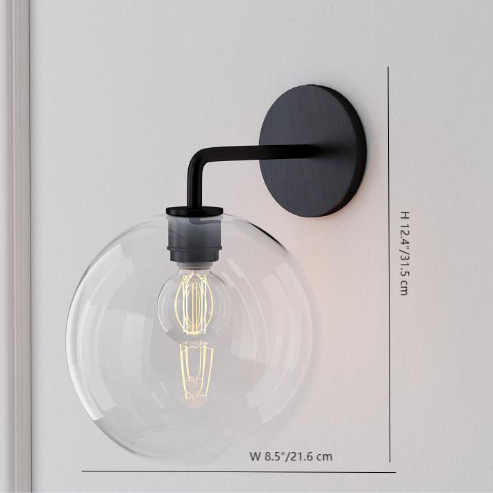 Selvion Artistic Globe Sconce Light - Handcrafted Glass Sculptural Wall Fixture