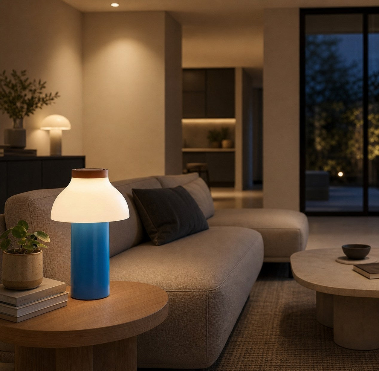 Modern Portable Table Lamp – Minimalist Rechargeable Light for Indoor Outdoor Use