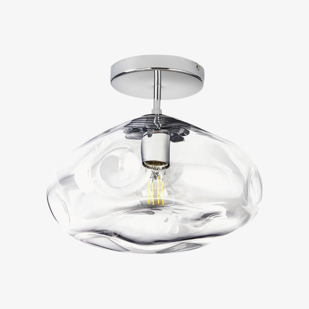 Glissora Reflective Glass Semi-Flush Ceiling Lamp – Sculptural Design, Versatile Finish for Hallways & Dining