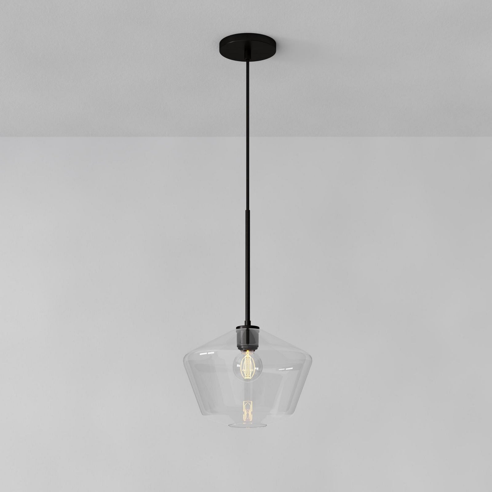 Merin Transparent Glass Sculpture Geometric Chandelier