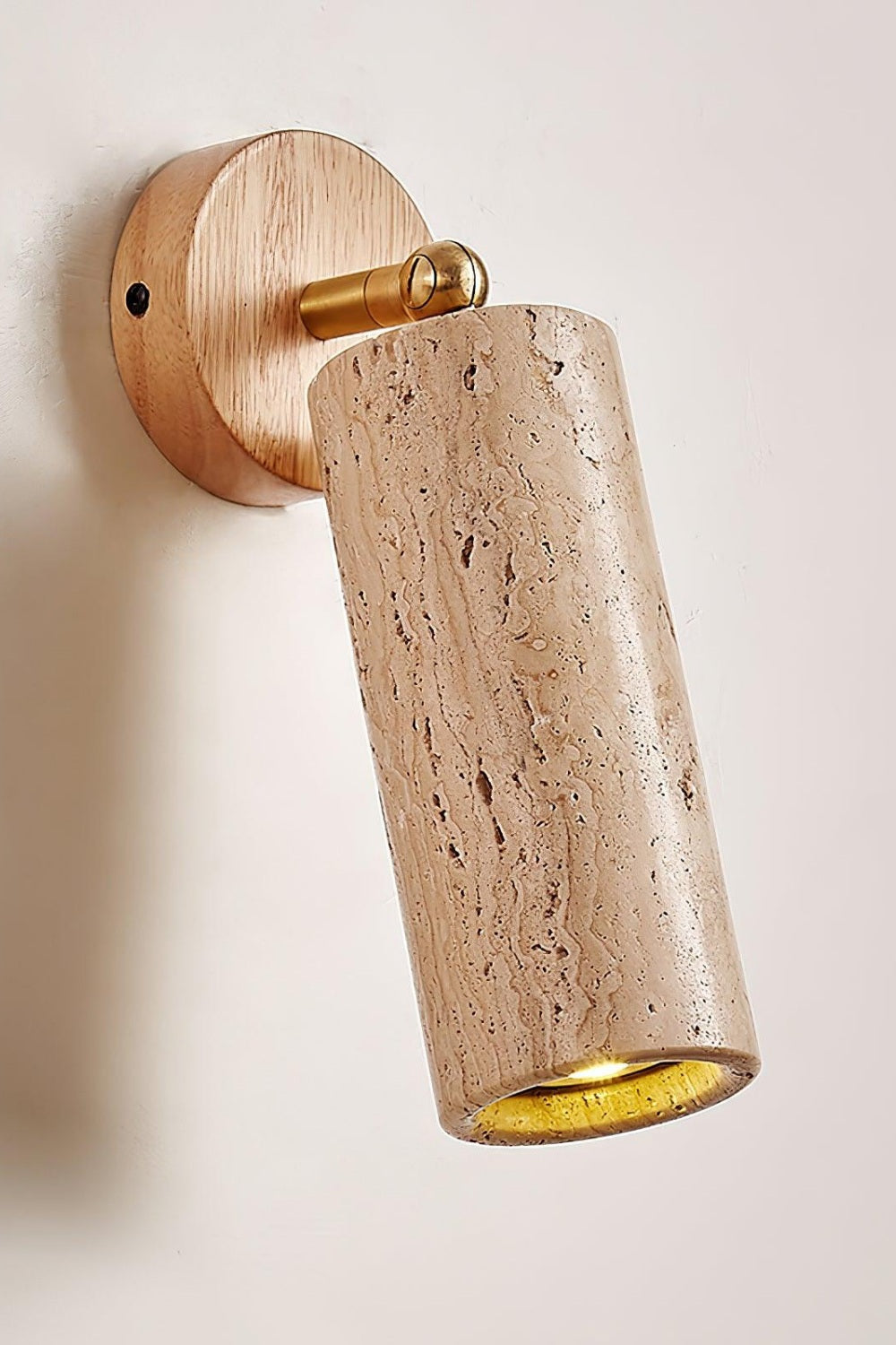 Mireille Modern Cylindrical Travertine Pivot Wall Light
