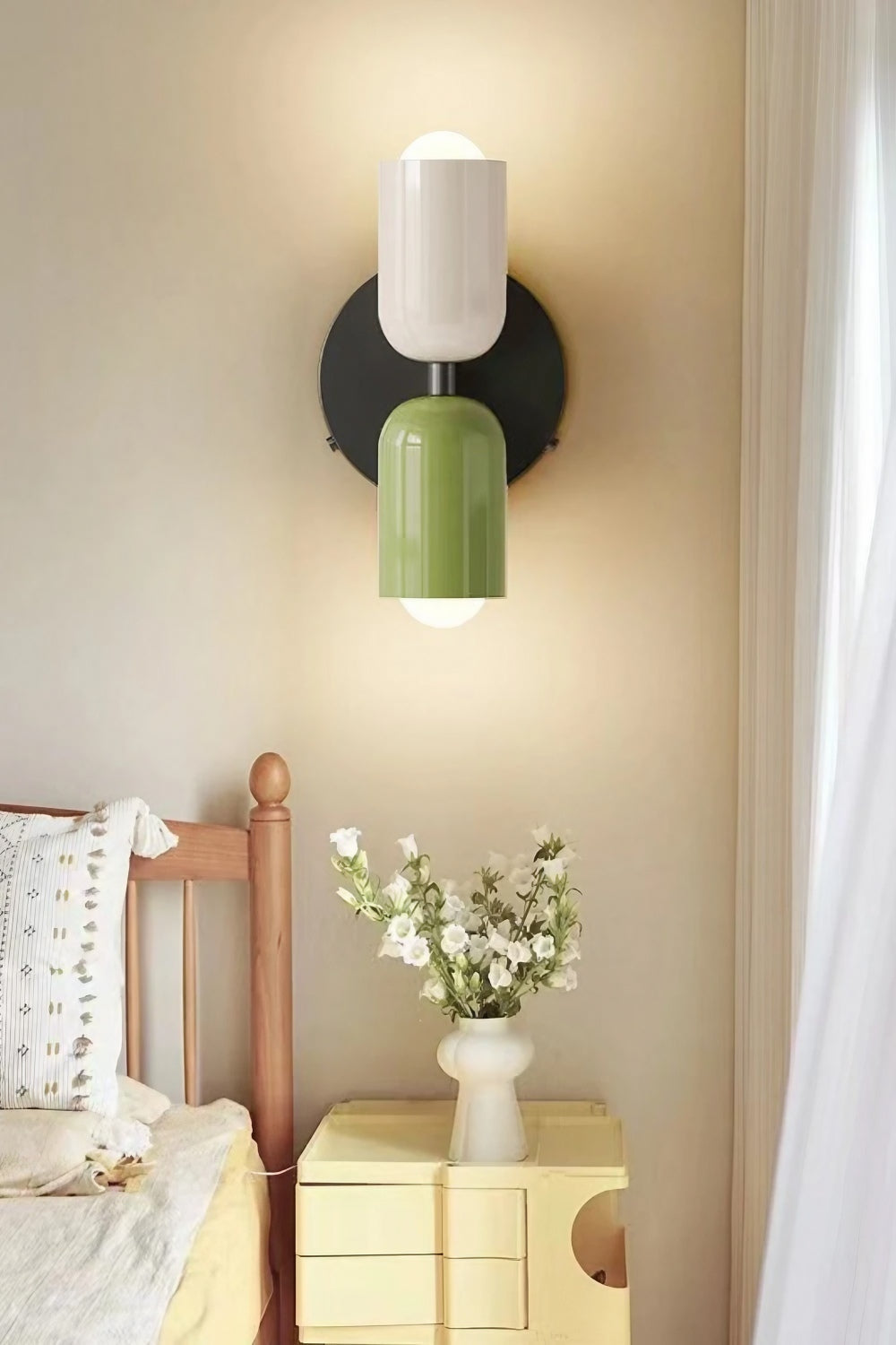 Double head macaroon color up and down wall sconce