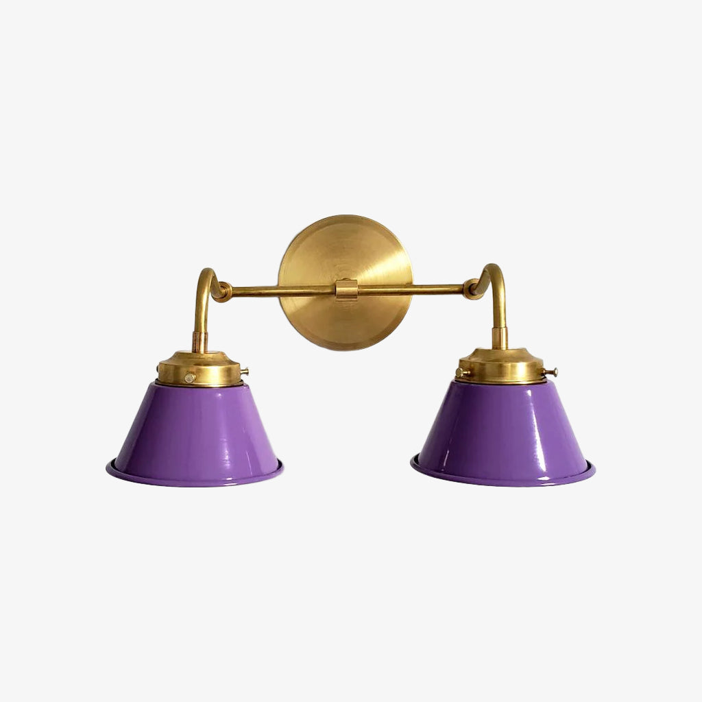 Modern Double Cone Brass Sconce - Accent Lighting For Bathroom & Hallway