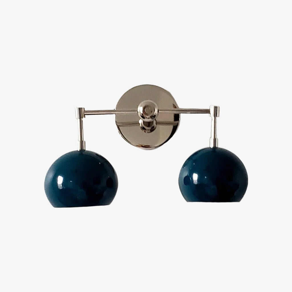 Navy Wall Light - Double Ball Bath Vanity Mirror Wall Sconce
