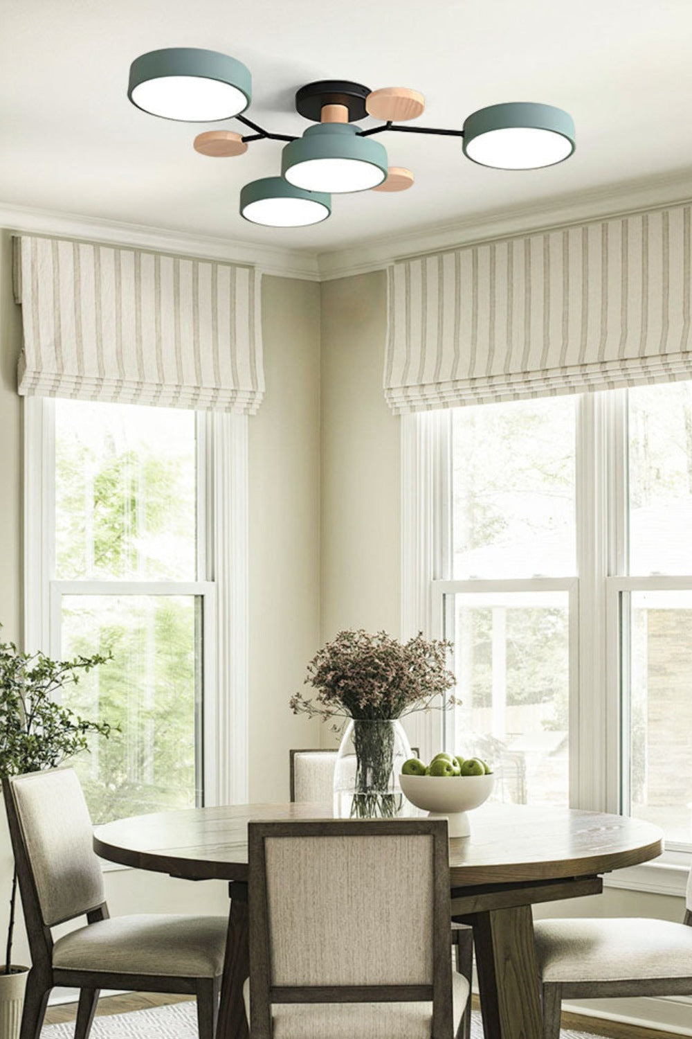 Multihead Disc Morandi Color Branch Ceiling Light