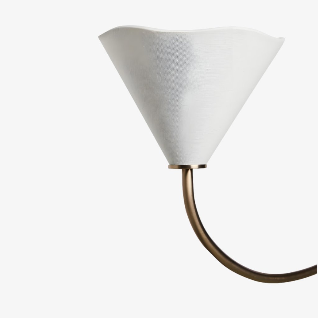 Kysara Linear Chandelier - Curved Lamp Arms and Fabric Shades are Suitable for Living Rooms or Dining Rooms