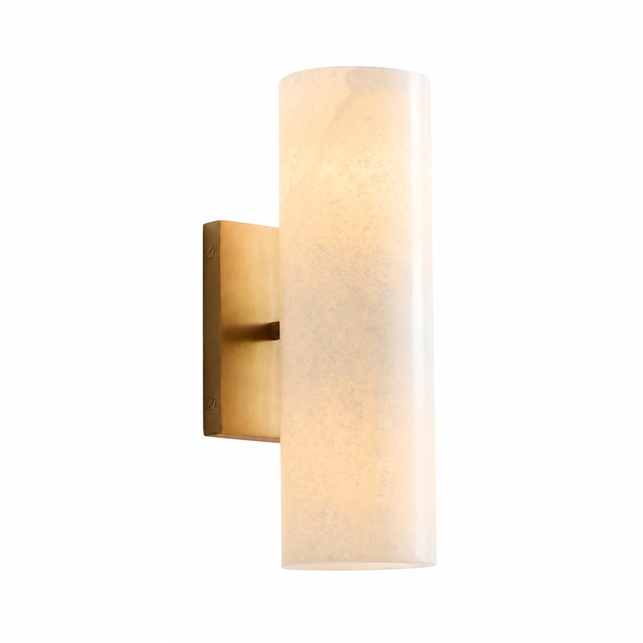 Wolvina Natural Marble Tube Sconce with Sleek Metal Details