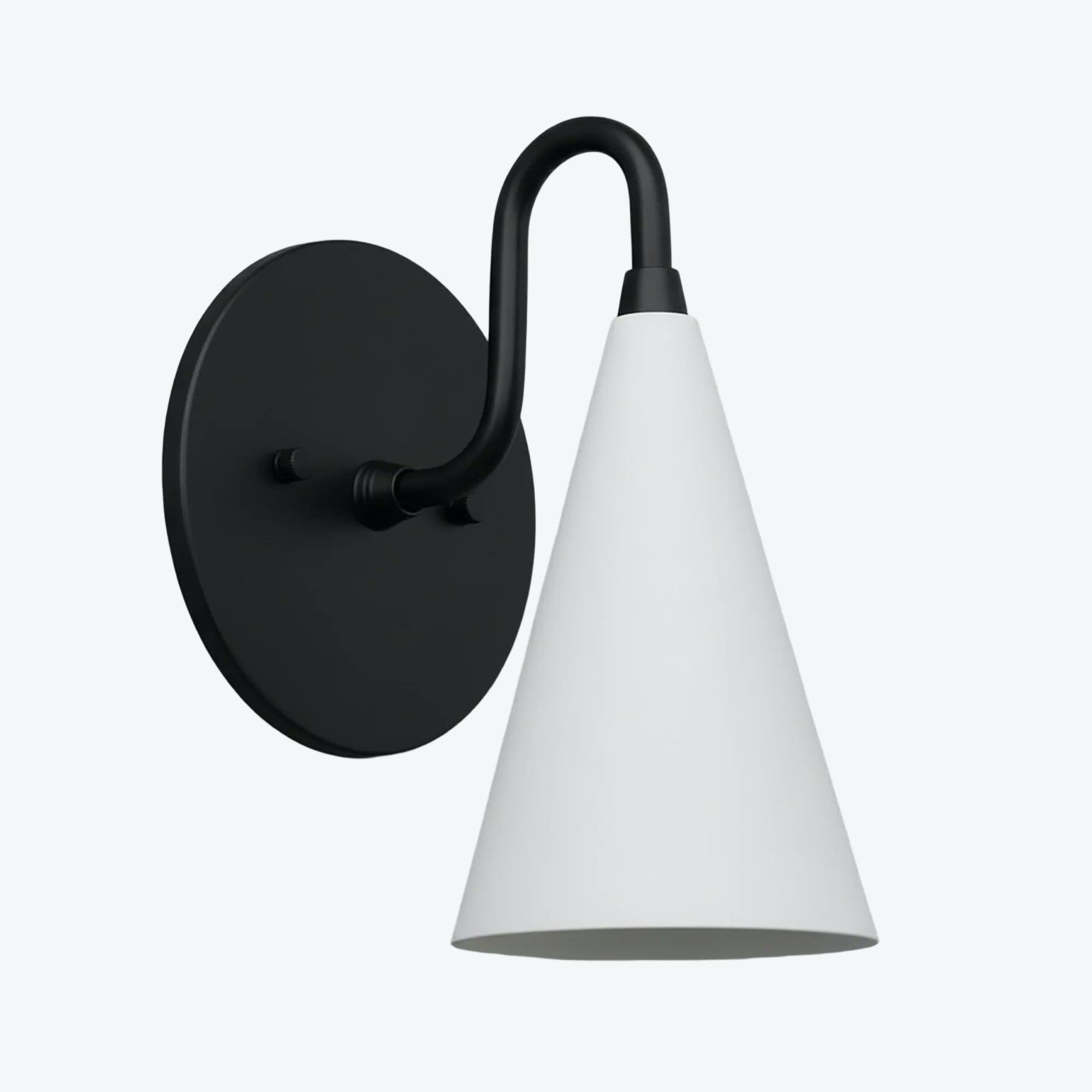Curva Metal Cone Shade Sconce – Vintage Brass Wall Light for Entryway or Stairwell