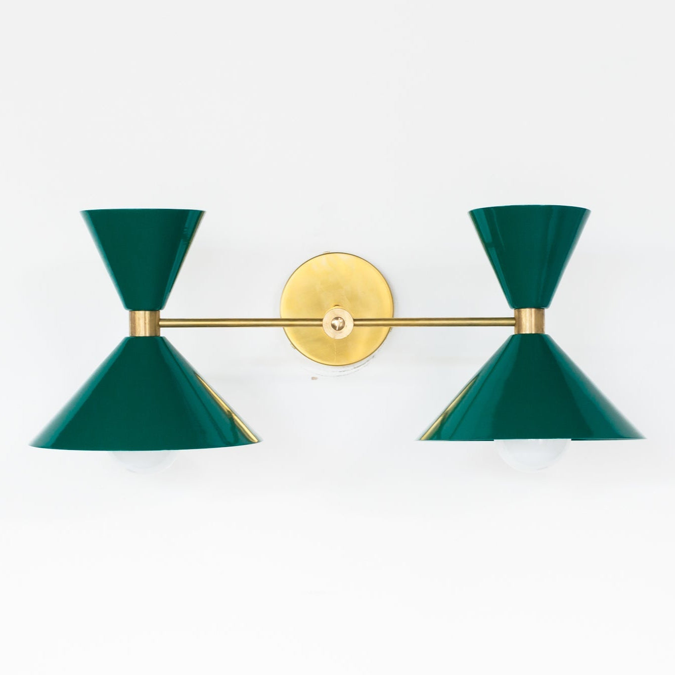 Double Cone Wall Sconce Light - Brass Finish Hourglass Style for Home