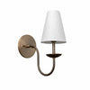 Curva Metal White Linen Sconce - Classic Brass Wall Light for Bedrooms