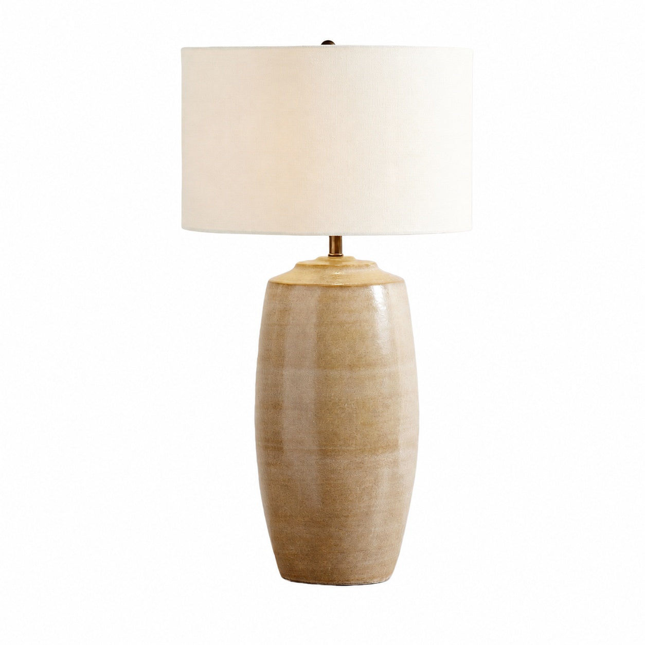 Ceruna Linen Lampshade Ceramic Table Lamp – Metal Frame and Ceramic Base for Home Office Lighting