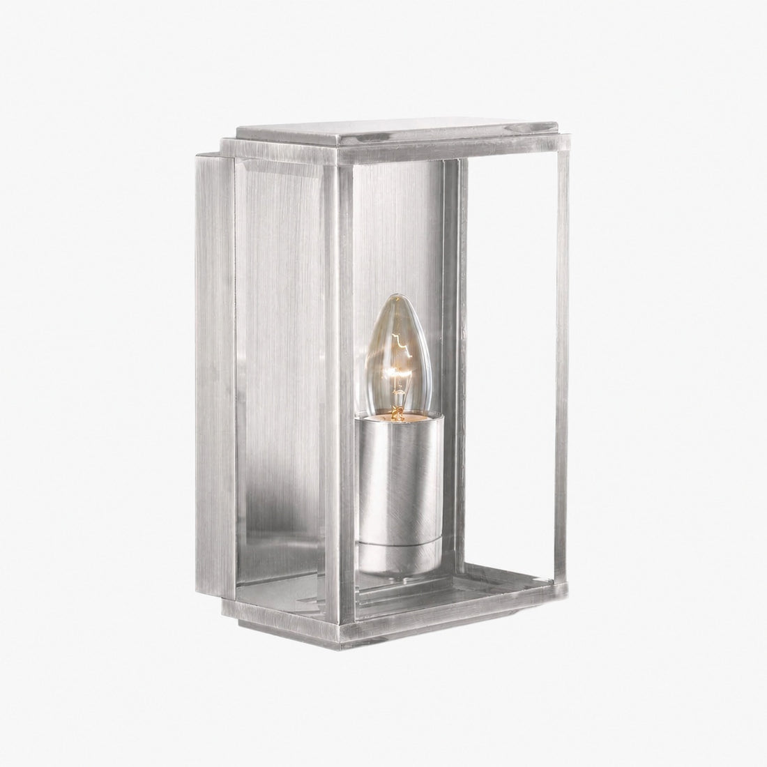 Boxar Outdoor Wall Lantern – Metal Frame and Clear Glass for Porches or Entryways