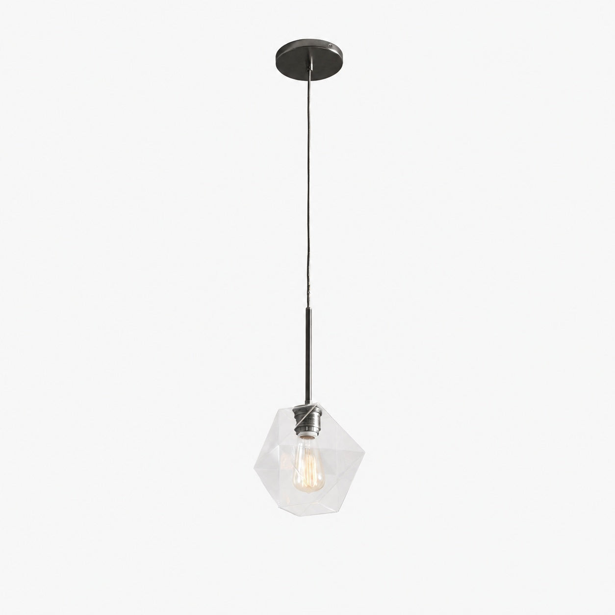 Talvior Faceted Pendant Light – Adjustable Glass Light Fixture
