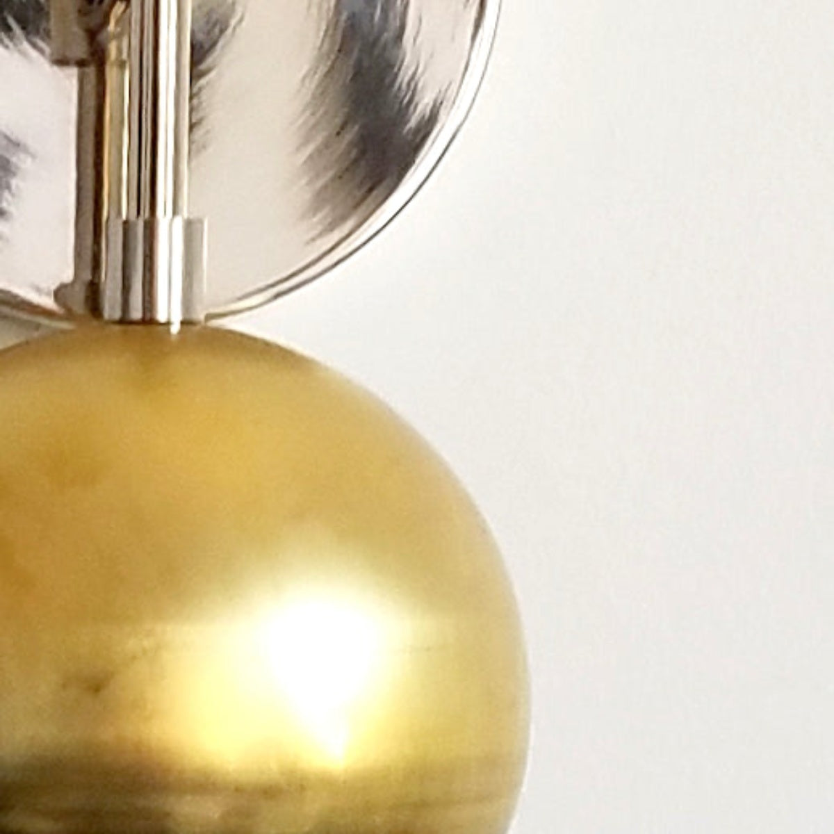 Raw Brass Wall Light - Double Ball Gold Metal Vanity Wall Sconce