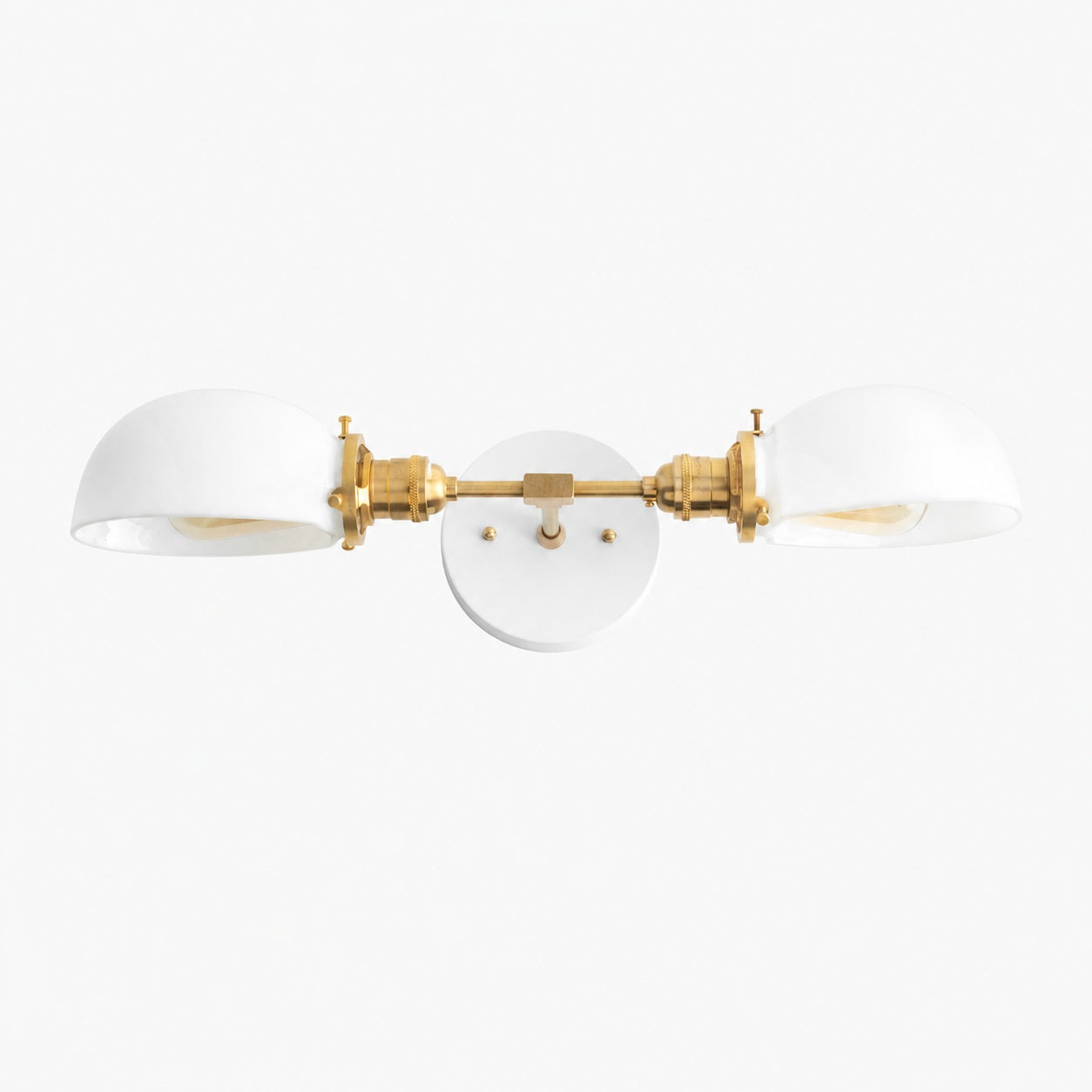 Ornato Luxe Mid-Century Vanity Light - Brass Bathroom Fixture with Opal Glass