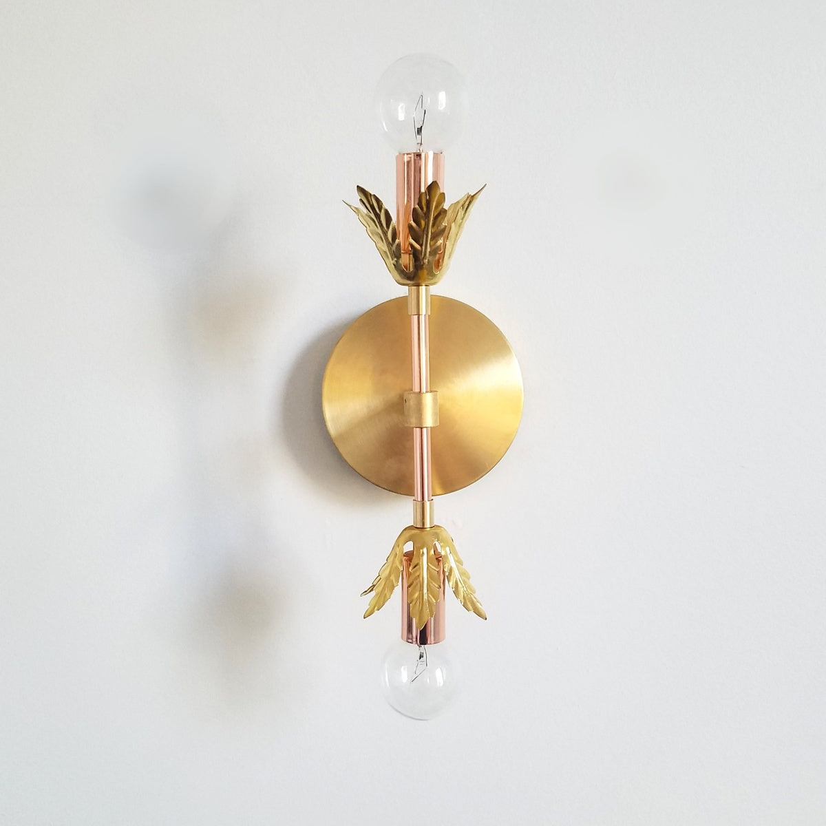 Romantic Polished Copper Wall Sconce - Modern Gilded Accent Light