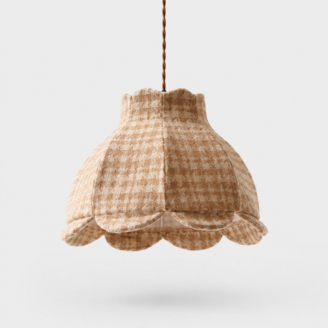 Vintage Plaid Fabric Pendant Light