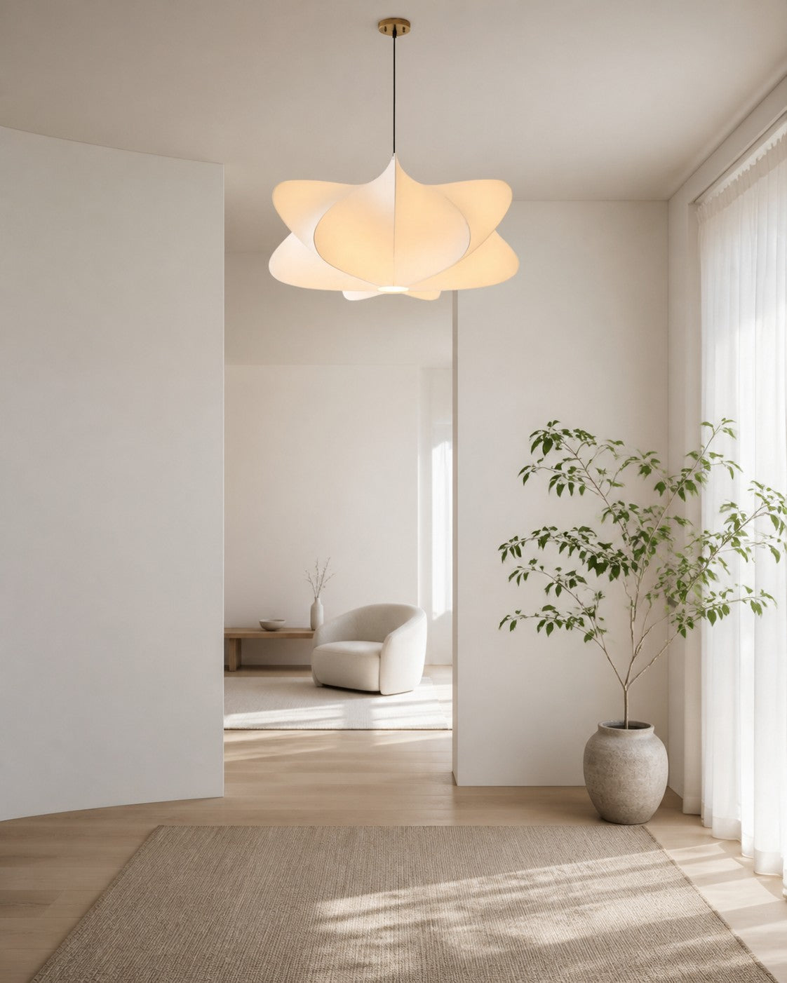 Lunaveo Diffusion Pendant Light – Minimalist Fixture for Dining Rooms and Hallways