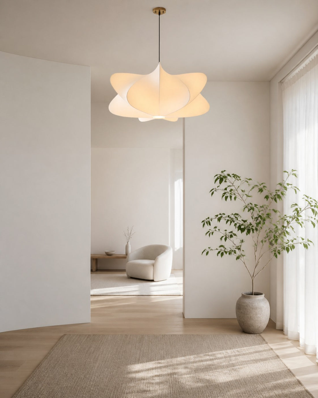 Lunaveo Diffusion Pendant Light – Minimalist Fixture for Dining Rooms and Hallways