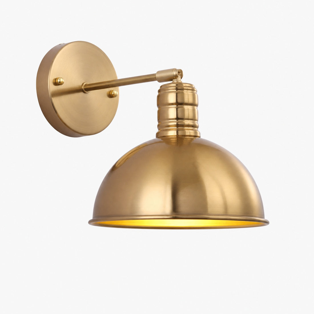 Modern Simple Iron Plated Brass Cone Round 1-Light Wall Sconce Lamp