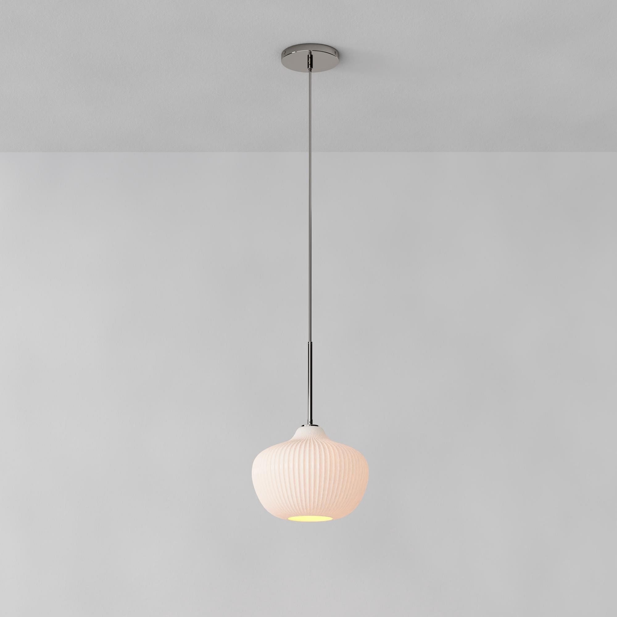 Rivrona Ribbed Pendant – Modern Ribbed Glass Light with Metal Finish