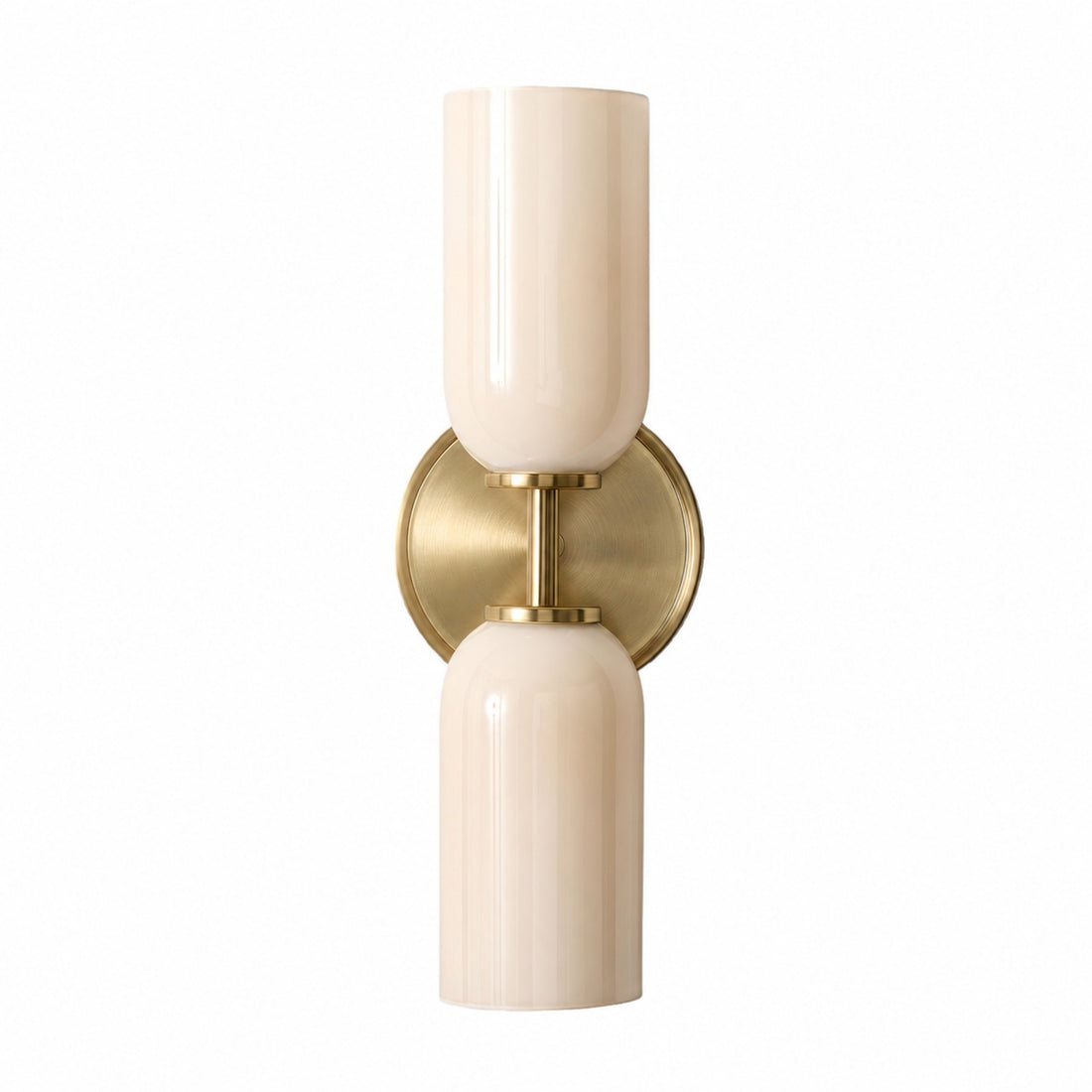 Vega Glass 2 Light Wall Sconce with Champagne Glass Shades - Modern Metal Frame Wall Light for Bathroom & Hallway