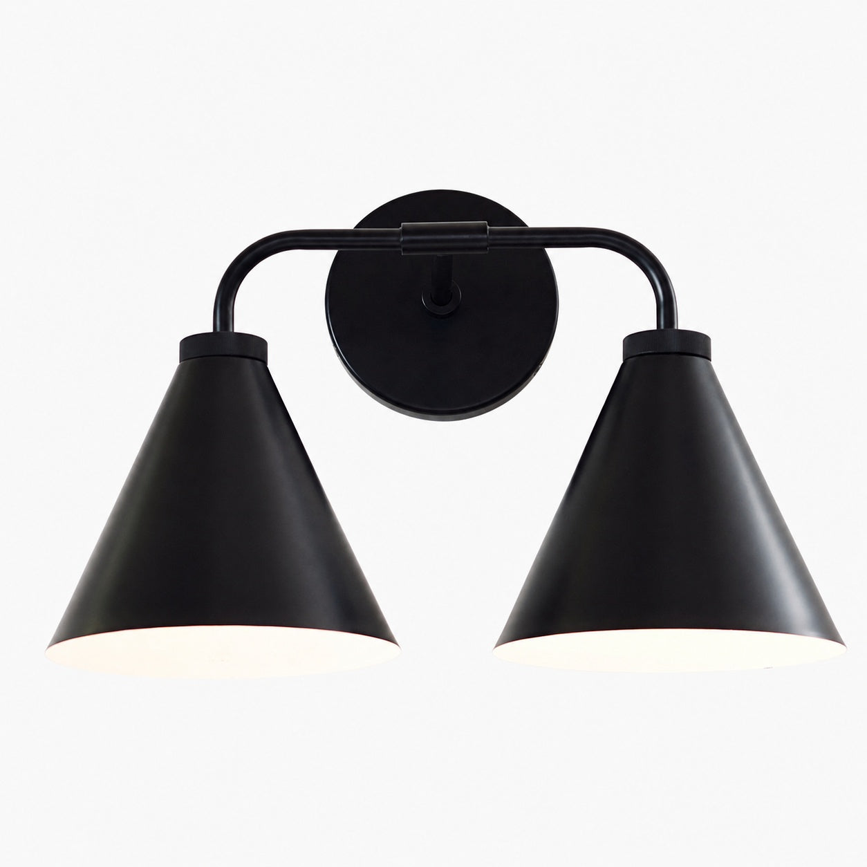 Korvi Iron Tapered Sconce Light - Wall Fixture in Black or Brass