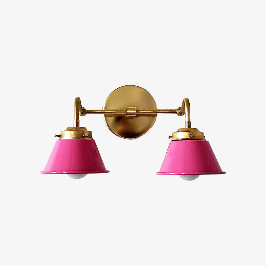 Modern Double Cone Brass Sconce - Accent Lighting For Bathroom & Hallway
