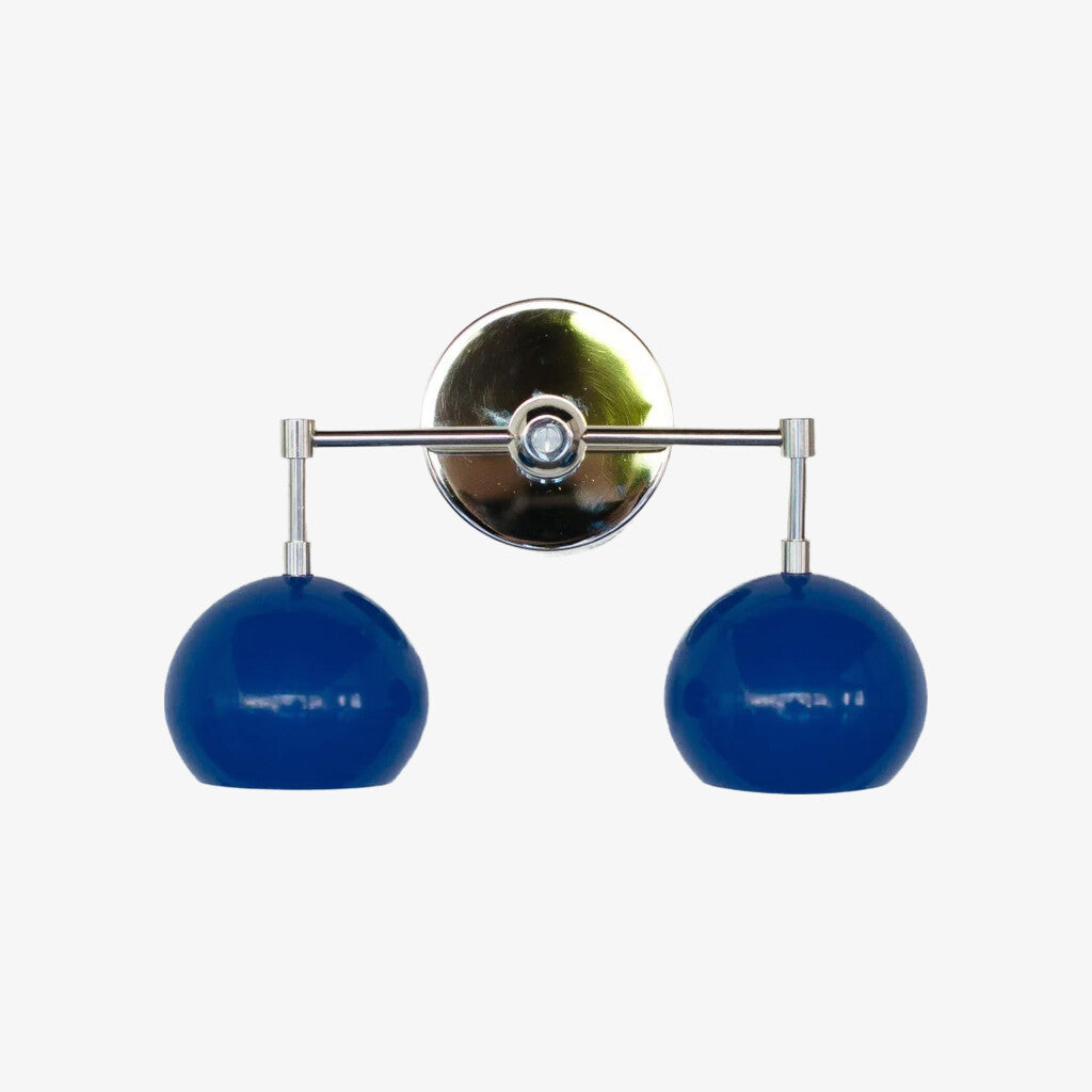 Navy Wall Light - Double Ball Bath Vanity Mirror Wall Sconce