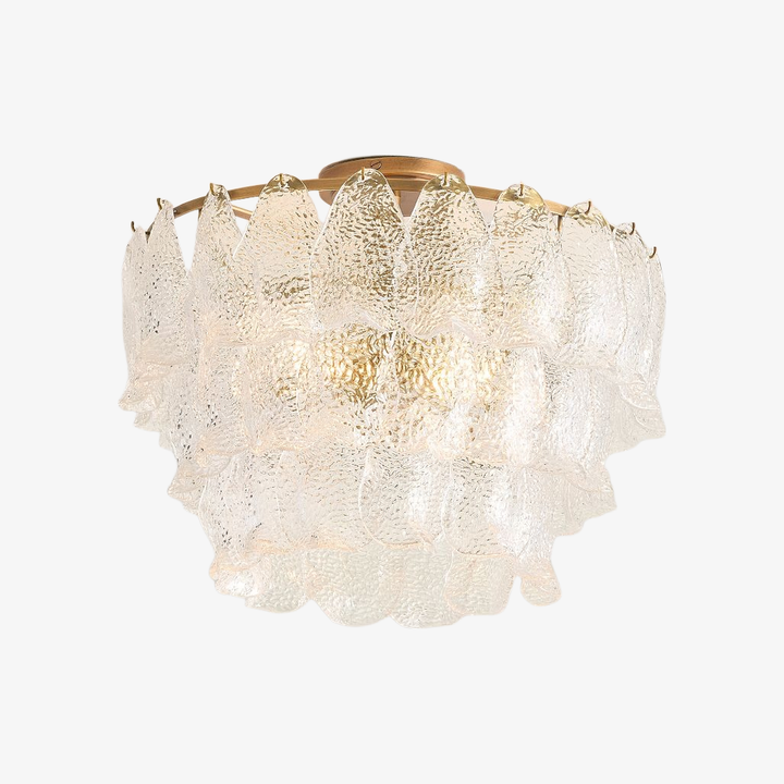 Lumvey Tiered Glass Flush Mount – Round Stacked Design for Modern Home