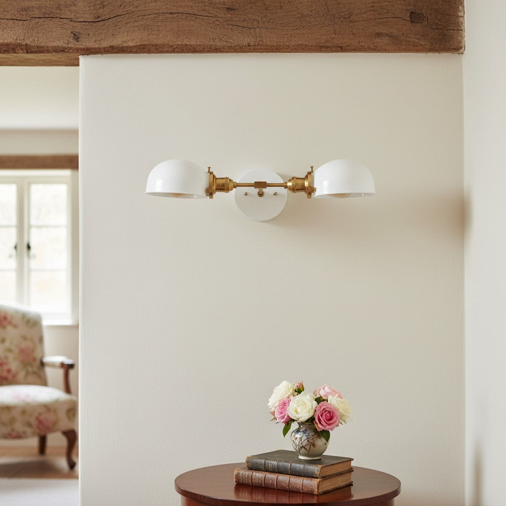 Luminara Luxury Opal Glass Dual Vanity Fixture – Multi Finish Wall Sconce for Mirror Lighting