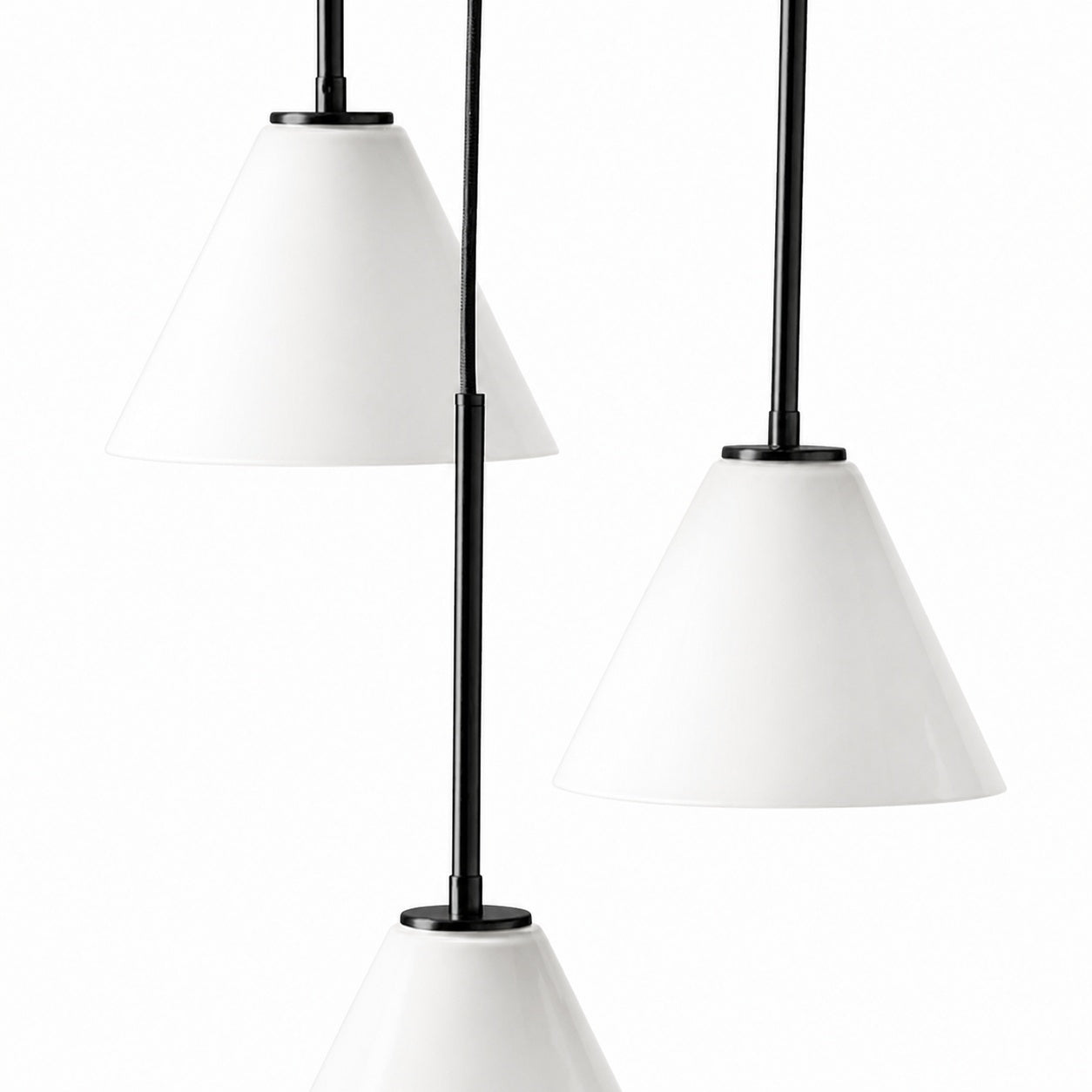 Conica 3-Light Cone Chandelier - Sculptural Glass Pendant Lighting Modern Style