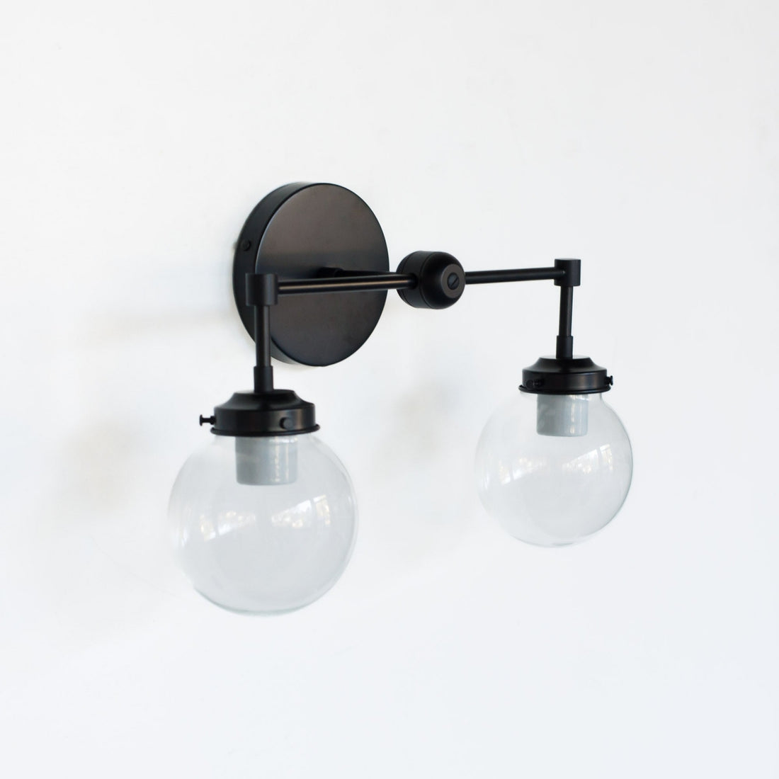 Cohen Two-Light Sconce - Double Head Glass Bathroom Wall Light