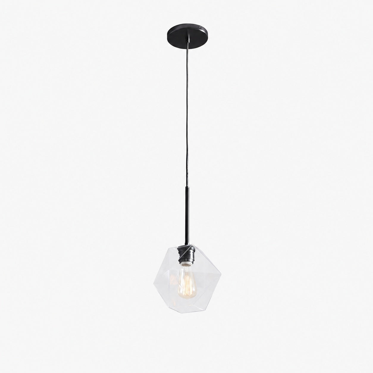 Talvior Faceted Pendant Light – Adjustable Glass Light Fixture