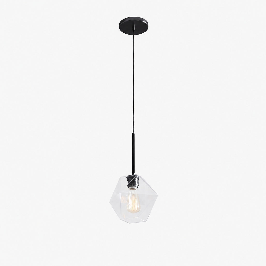 Talvior Faceted Pendant Light – Adjustable Glass Light Fixture