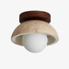 Travira Ceiling Light Textured Bowl Design Flush Mount Ceiling Lamp - Organic Style for Living Rooms