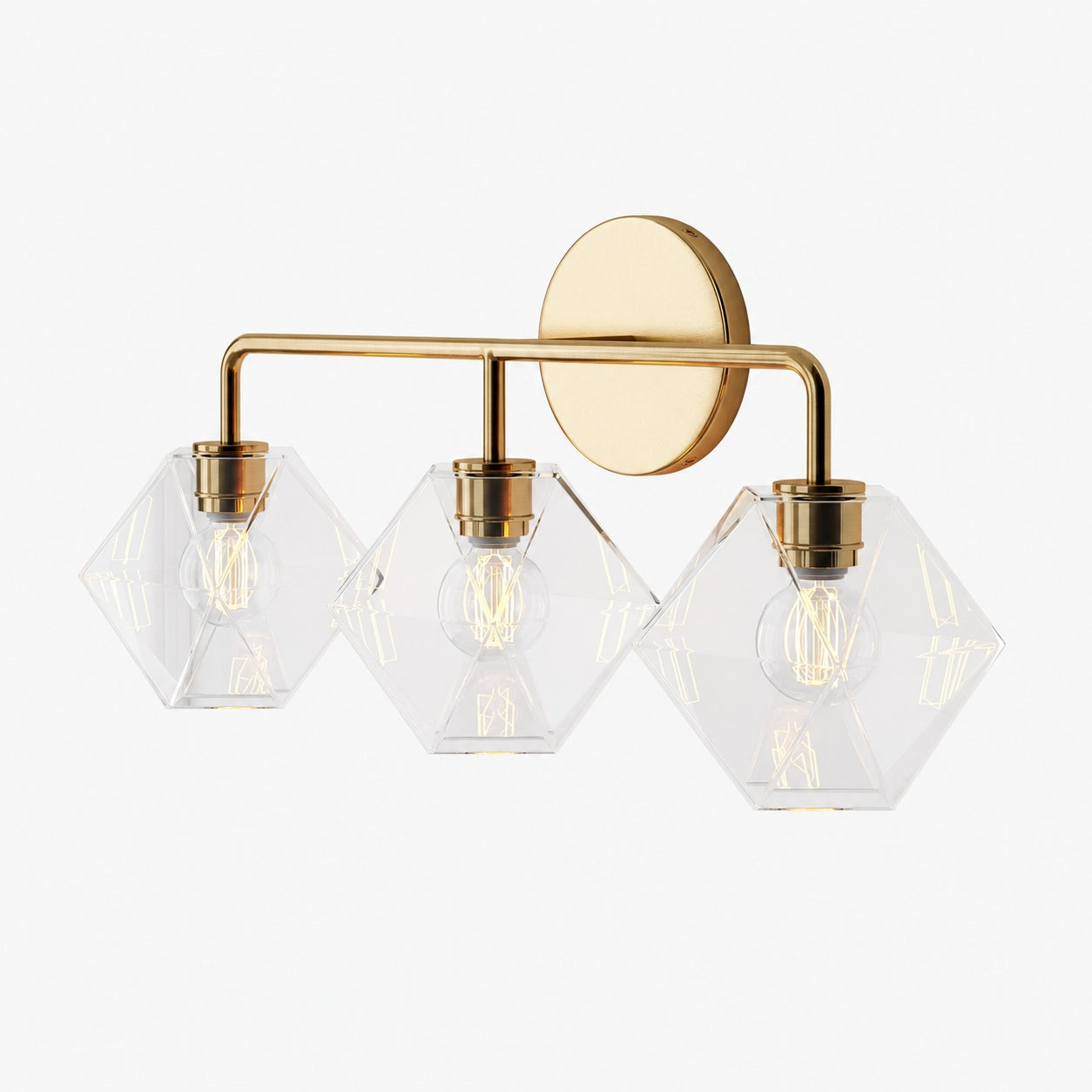 Talvior Geometric Modern Bathroom Sconce - Faceted Shade Light in Luxe Finishes