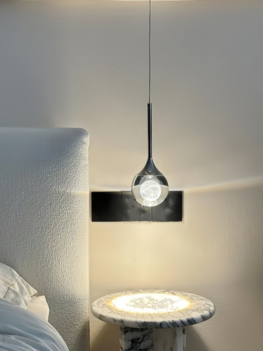 Moon Clear Glass Ball Pendant Light