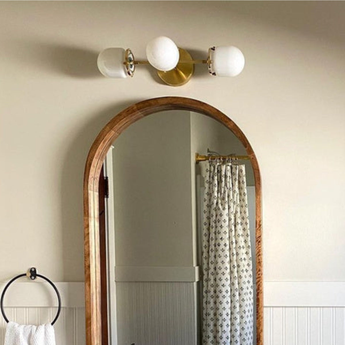 Stylish Three - Light Design Glass Shades Hallway Wall Light