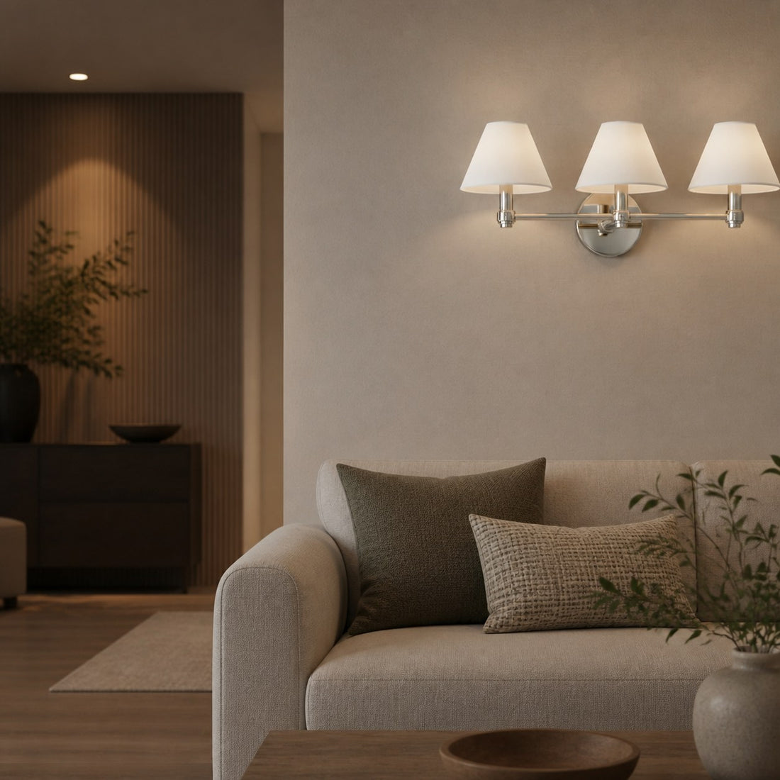 Roven Metal Wall Sconce – Sleek Metal Single or Triple Sconce for Vanity or Bathroom