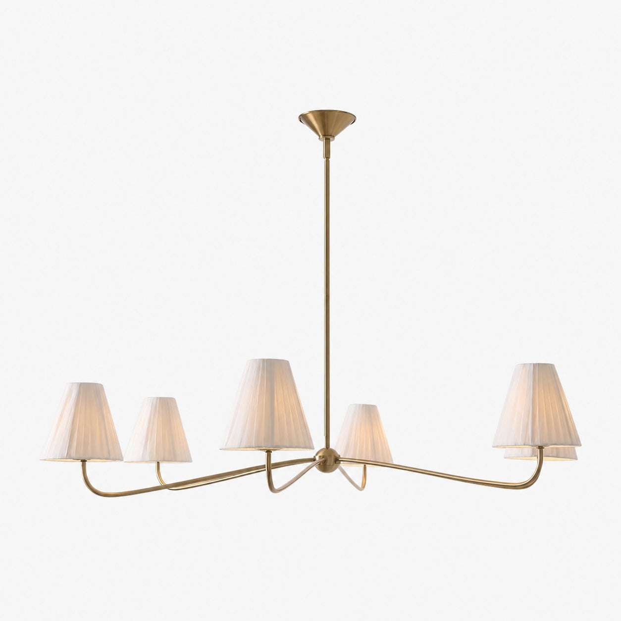 Fibura Metal Modern Linen Shade Linear Chandelier - Clean Lines