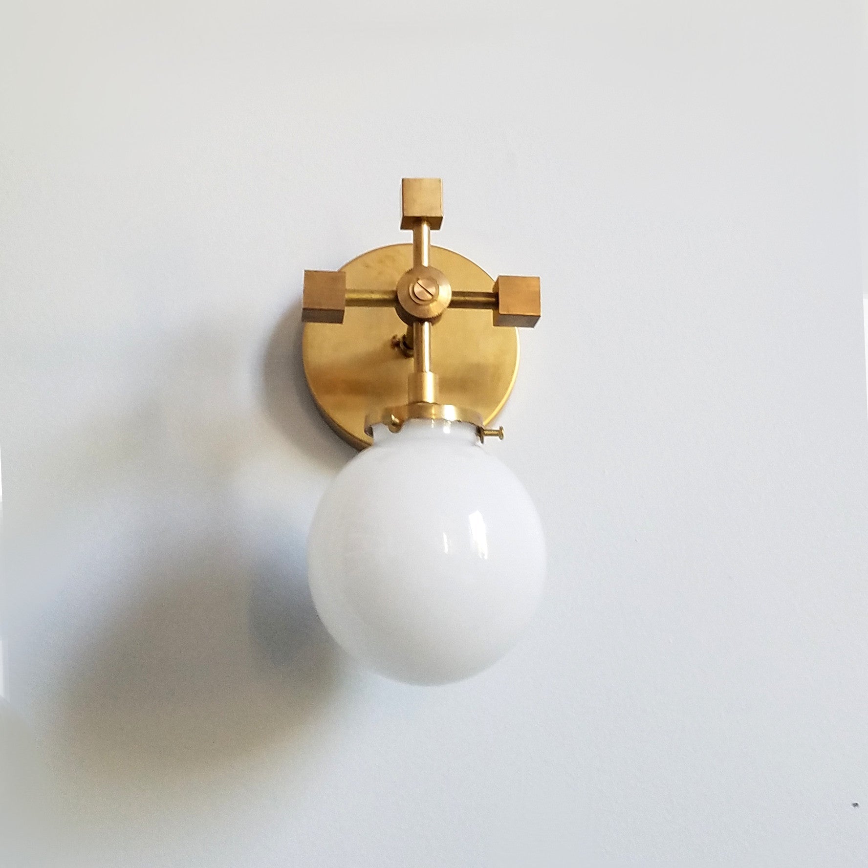 Minimalist Versatile Gold Wall Sconce With White Glass Globe