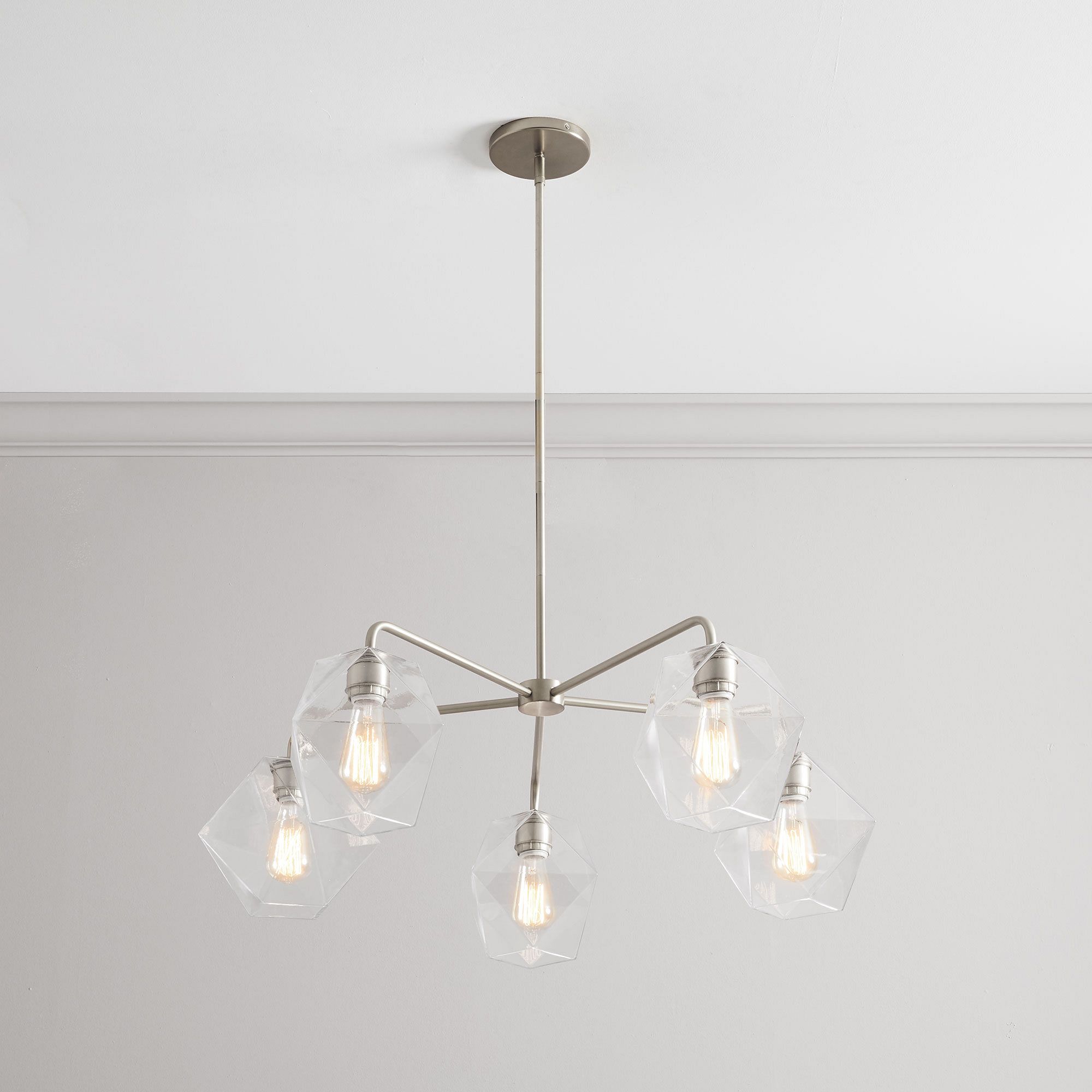 Talvior Sculptural 5-Light Chandelier - Faceted Design, Modern Finishes - Illuminate Spaces