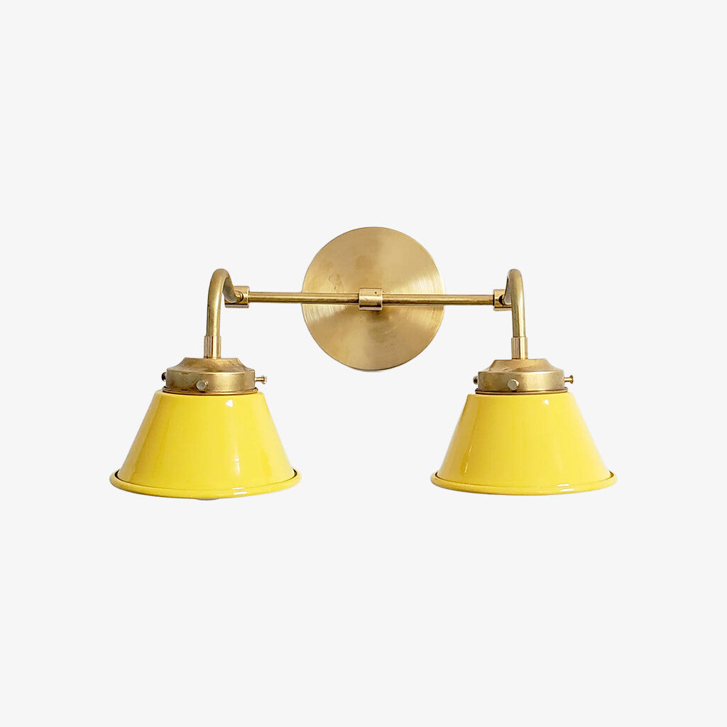 Modern Double Cone Brass Sconce - Accent Lighting For Bathroom & Hallway