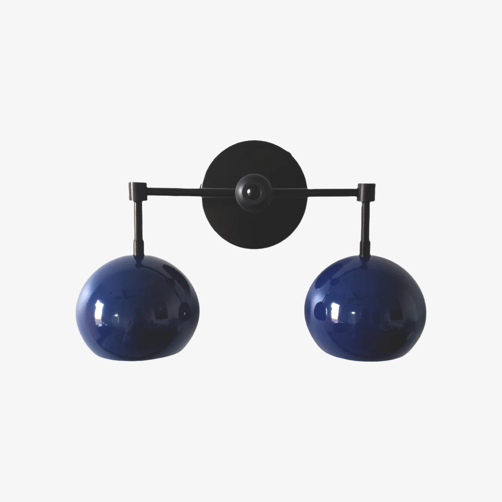 Navy Wall Light - Double Ball Bath Vanity Mirror Wall Sconce